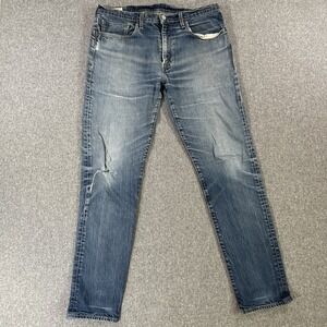 Levi's 502 Regular Taper Jeans Men's 34x34 Distressed Blue Denim Vintage Wash